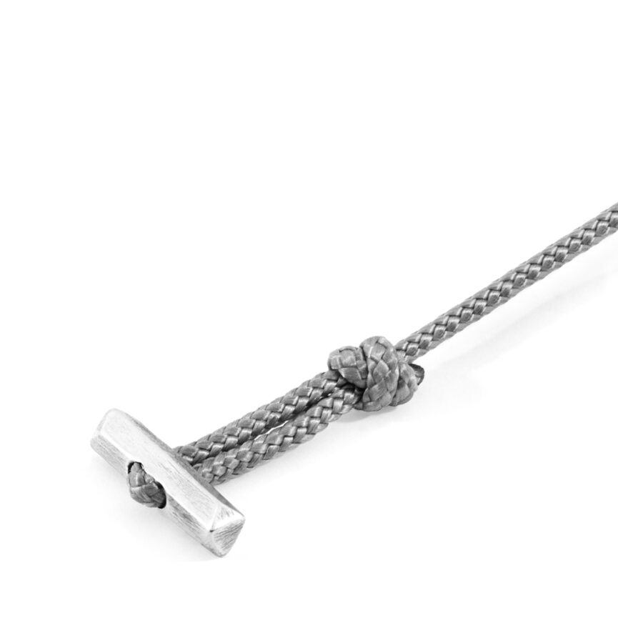 Classic Grey Oxford Silver and Rope Bracelet
