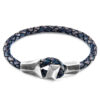 Indigo Blue Alderney Silver and Braided Leather Bracelet