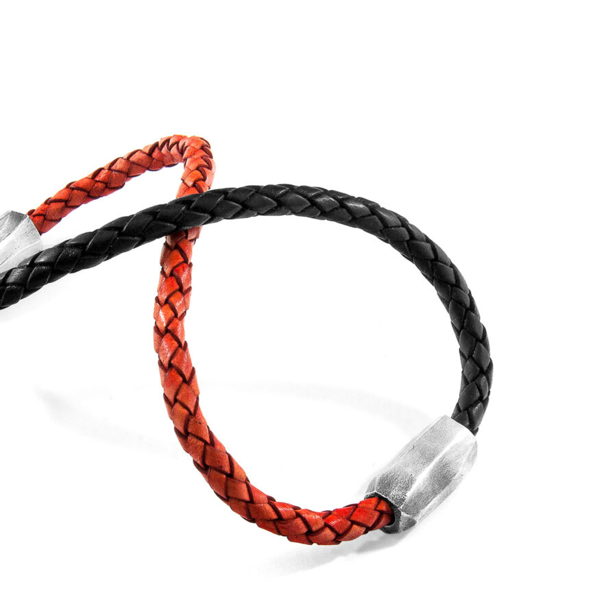 Indigo Blue Hayling Silver and Braided Leather Bracelet