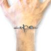 Taupe Grey Jura Silver and Braided Leather Bracelet