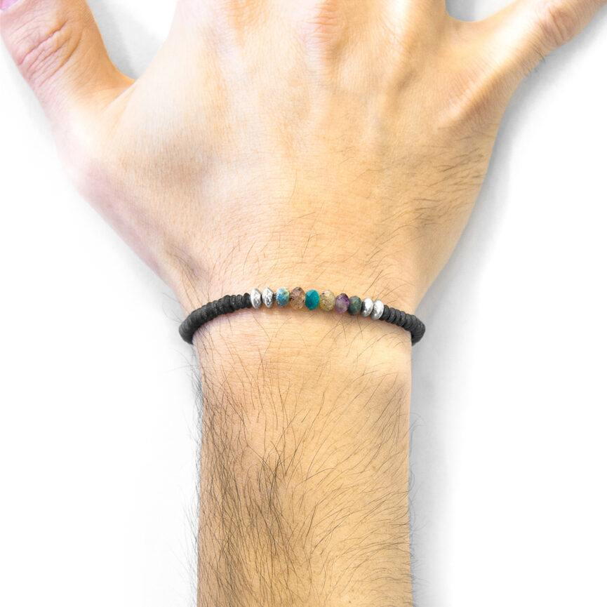 Multicoloured Multi-Gem Paralana Silver and Stone Bracelet
