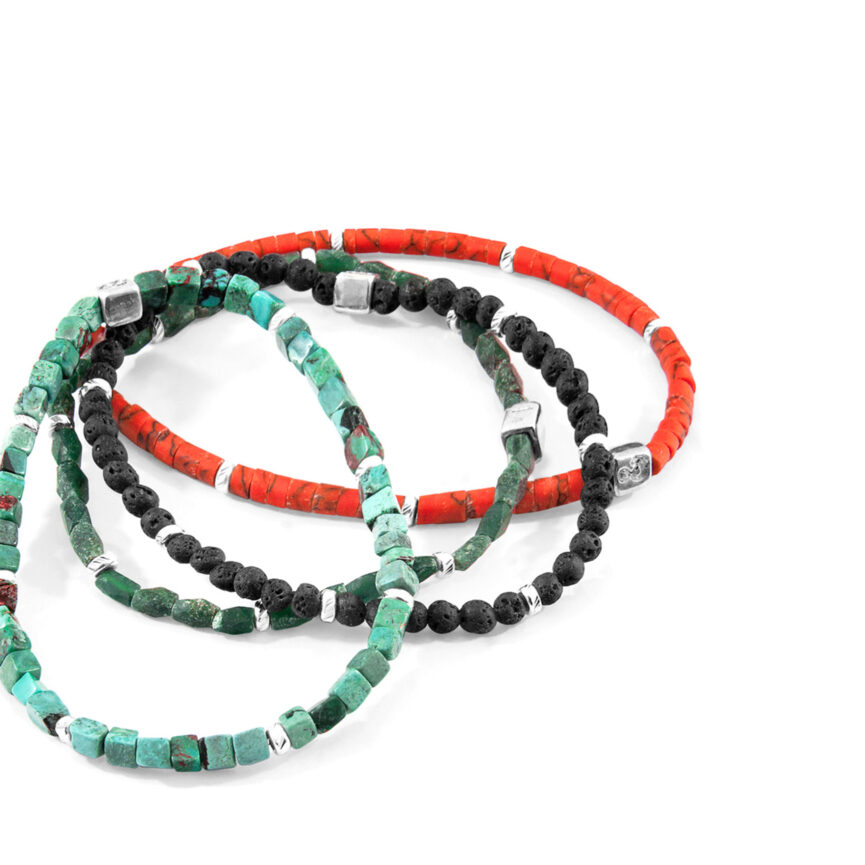 Blue Turquoise Tekapo Silver and Stone Bracelet