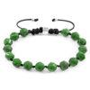 Green Jade Zebedee Silver and Stone Beaded Macrame Bracelet