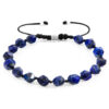 Blue Lapis Lazuli Zebedee Silver and Stone Beaded Macrame Bracelet