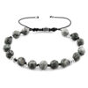 Grey Jasper Agaya Silver and Stone Beaded Macrame Bracelet