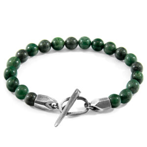 Green Jade Tinago Silver and Stone Beaded Bracelet