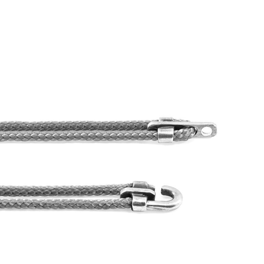 Classic Grey Canterbury Silver and Rope Bracelet