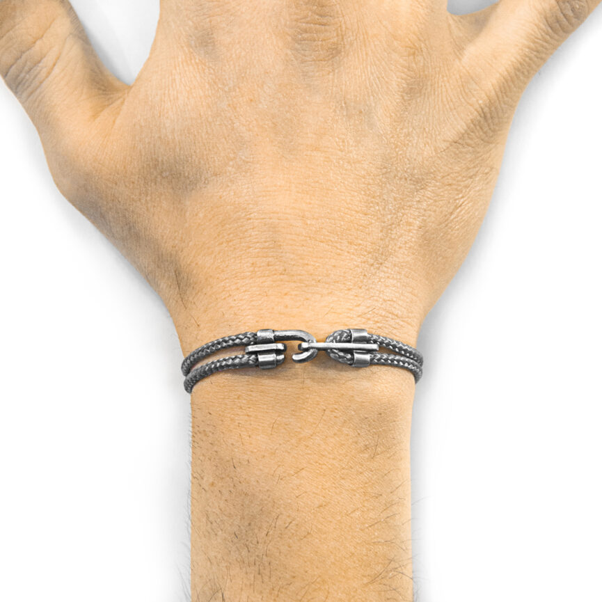 Classic Grey Canterbury Silver and Rope Bracelet