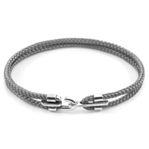 Classic Grey Canterbury Silver and Rope Bracelet