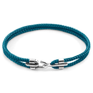 Ocean Blue Canterbury Silver and Rope Bracelet