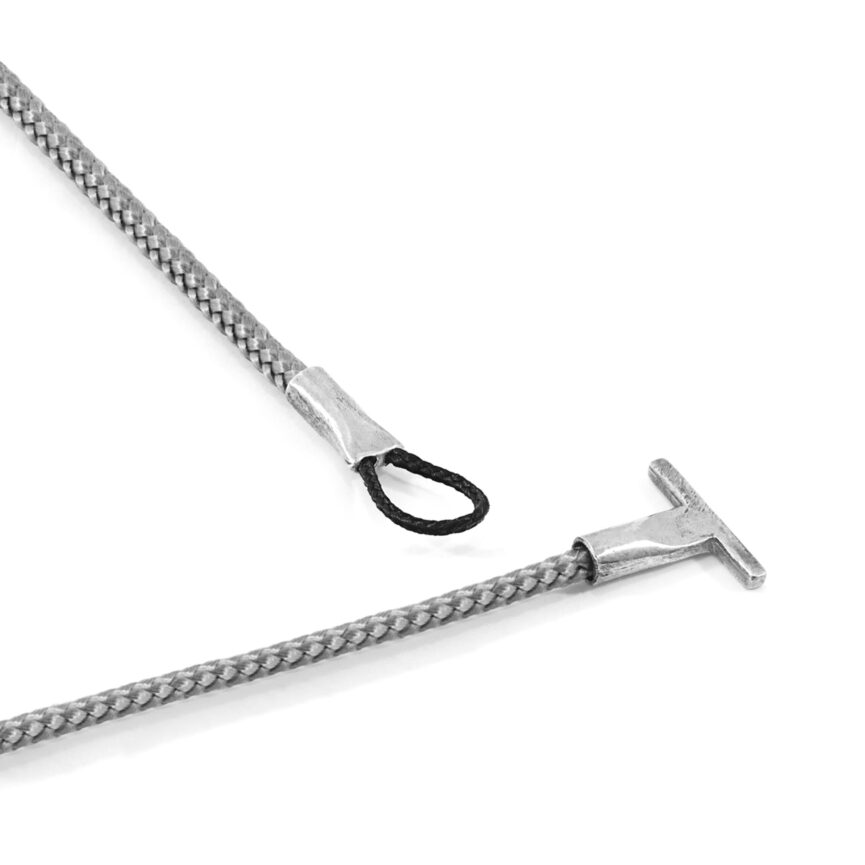 Classic Grey Cambridge Silver and Rope Bracelet