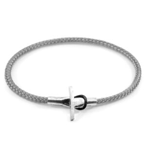 Classic Grey Cambridge Silver and Rope Bracelet