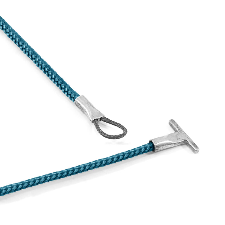 Ocean Blue Cambridge Silver and Rope Bracelet