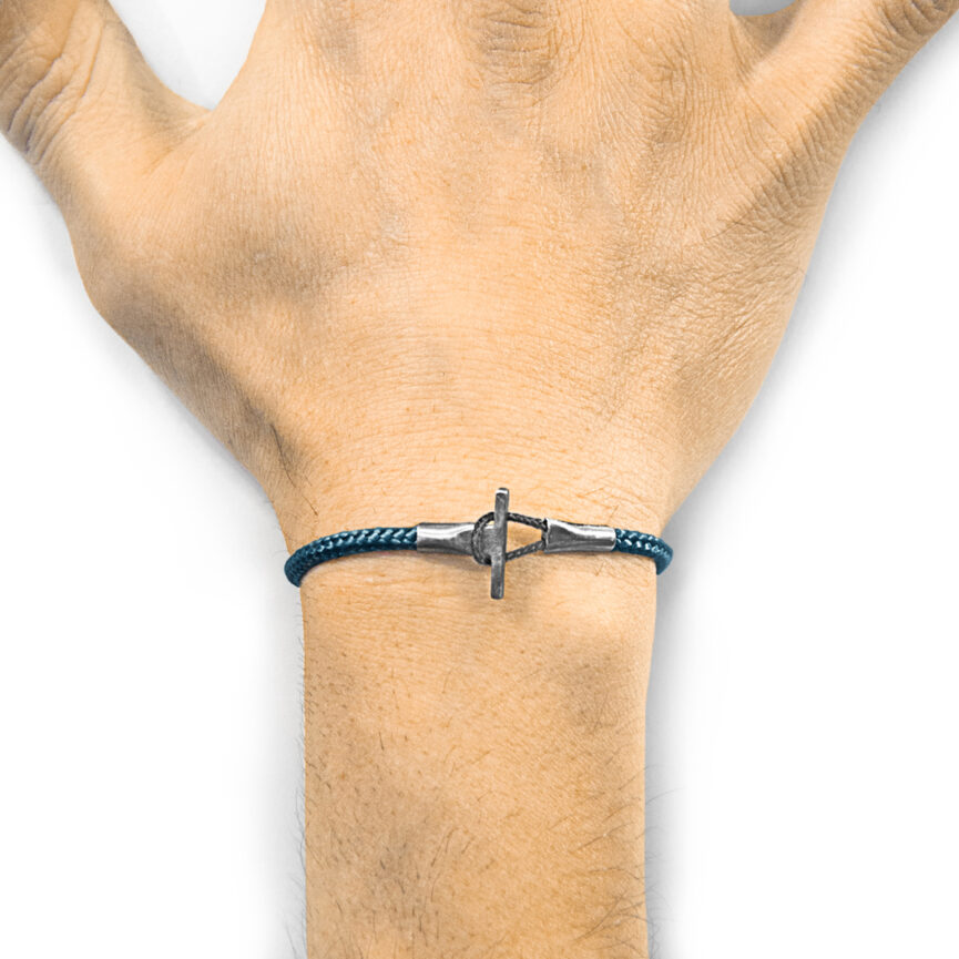 Ocean Blue Cambridge Silver and Rope Bracelet
