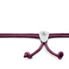 Aubergine Purple Pembroke Silver and Rope Bracelet