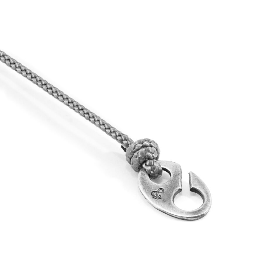Classic Grey Windsor Silver and Rope Bracelet