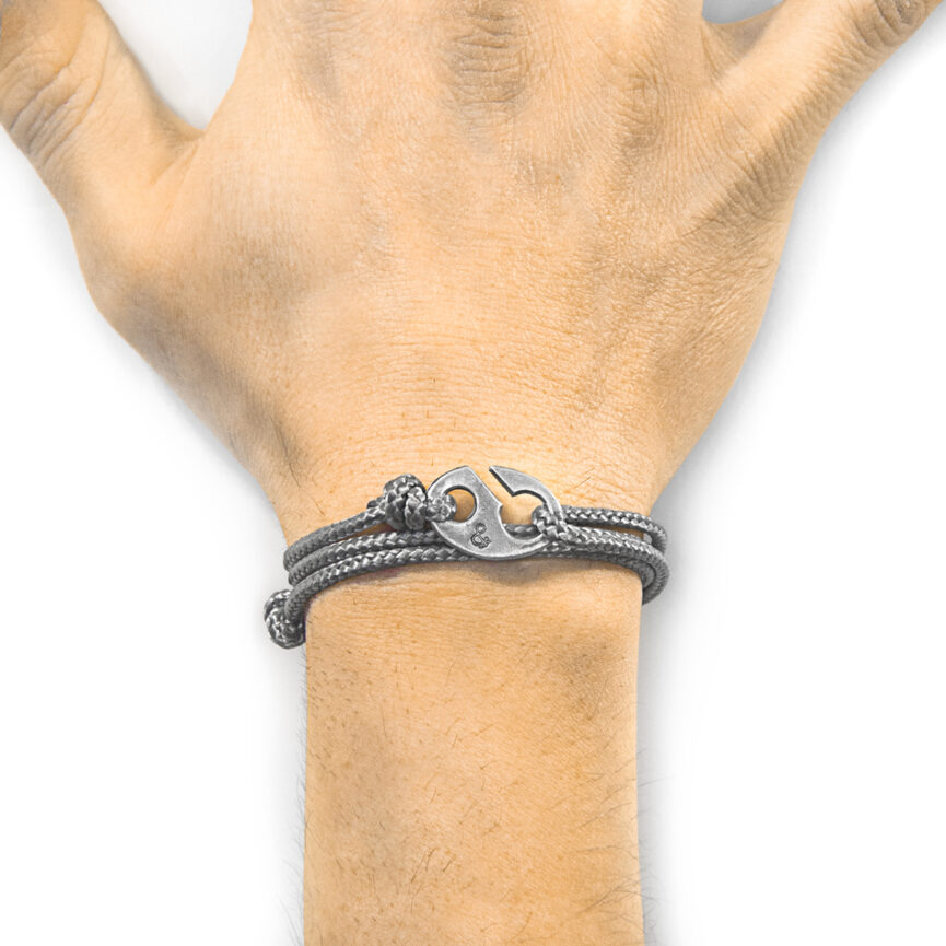 Classic Grey Windsor Silver and Rope Bracelet