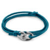 Ocean Blue Windsor Silver and Rope Bracelet
