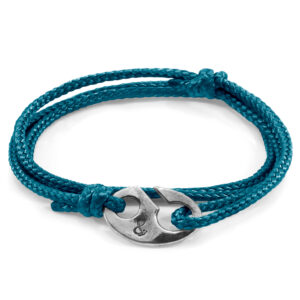 Ocean Blue Windsor Silver and Rope Bracelet