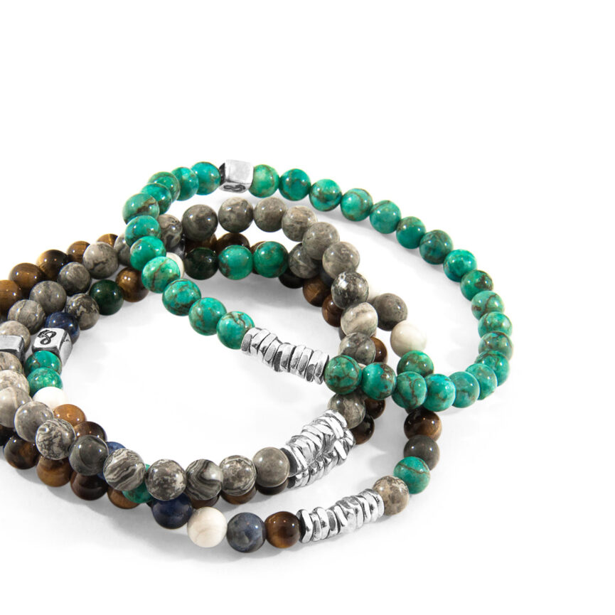 Blue Turquoise Atrato Silver and Stone Bracelet