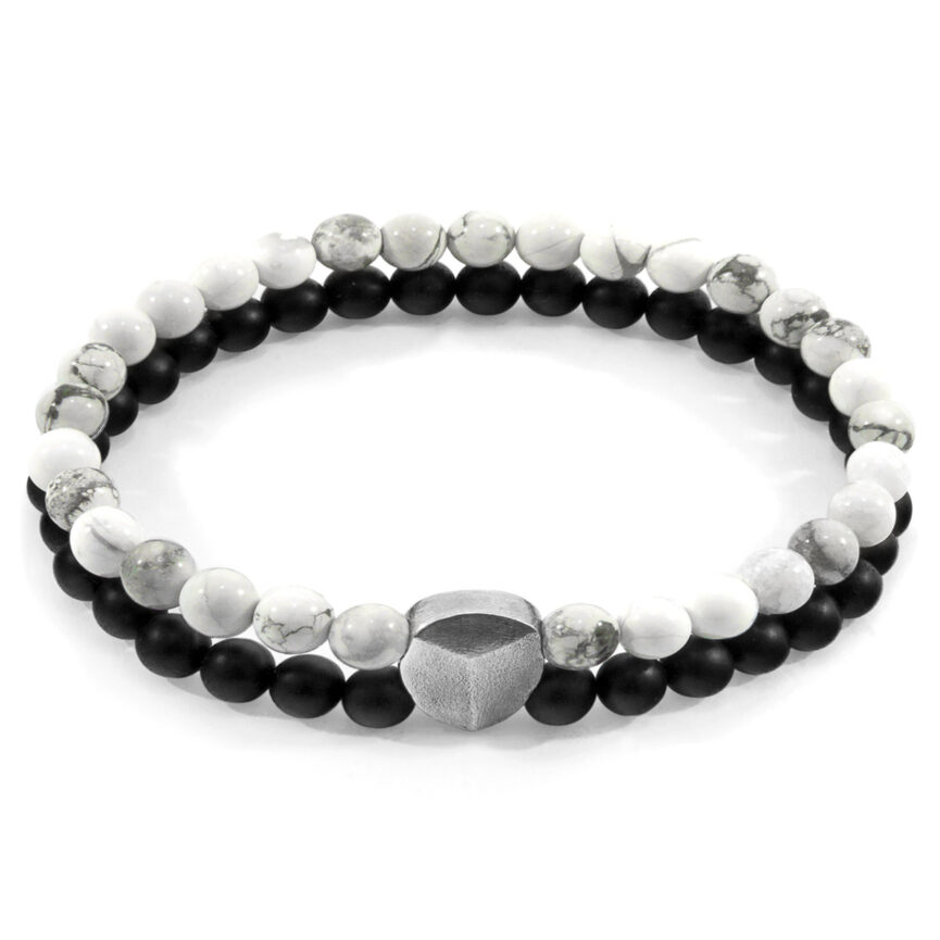 White Howlite Iguazu Silver and Stone Bracelet