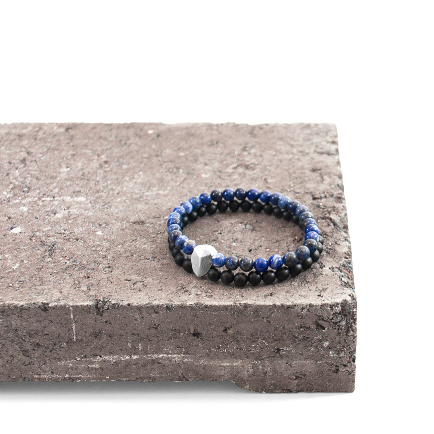Blue Sodalite Iguazu Silver and Stone Bracelet