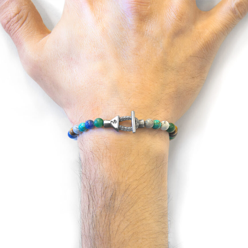Multicoloured Multi-Gem Mantaro Silver and Stone Bracelet