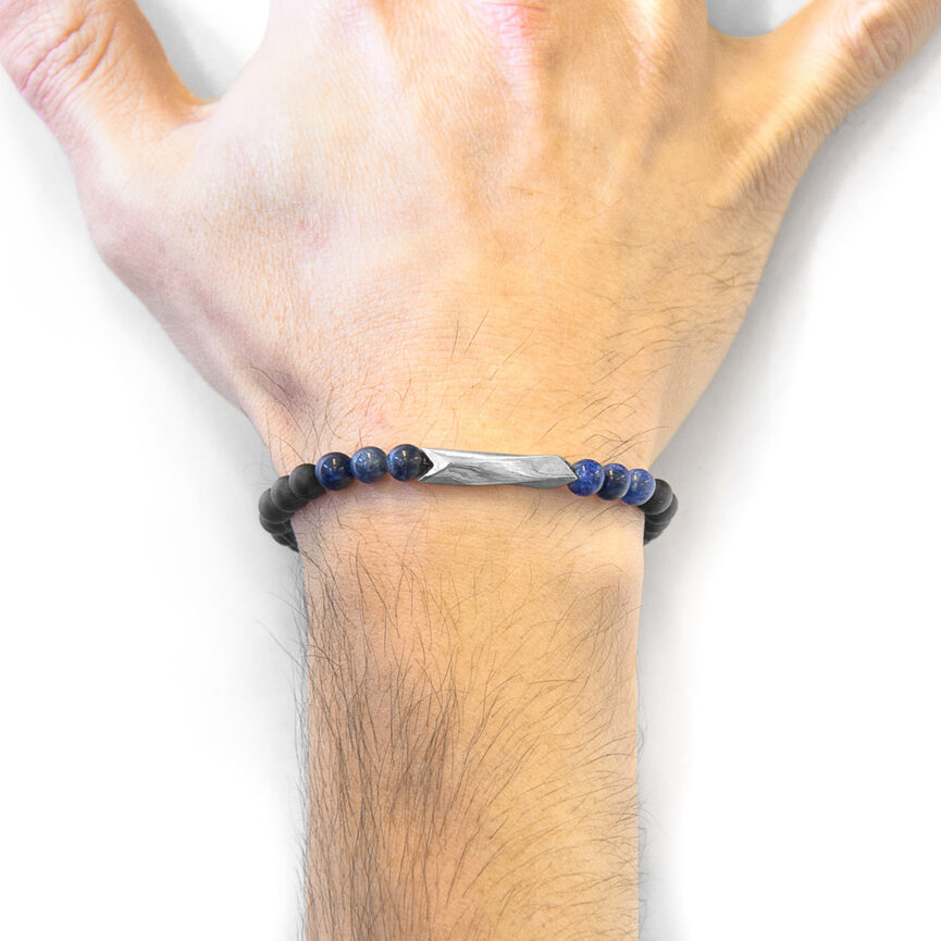 Blue Sodalite Orinoco Silver and Stone Bracelet