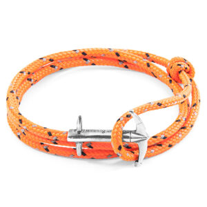 Orange Admiral Anchor Silver and Rope Bracelet (No. 1-75 Only)