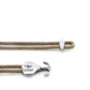 Sand Brown Delta Anchor Silver and Rope Bracelet