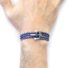 Royal Blue Union Anchor Silver and Braided Leather Bracelet