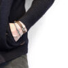 Light Brown Union Anchor Silver and Braided Leather Bracelet
