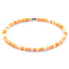 Orange - Peach Benjamin Silver and Vinyl Disc SKINNY Bracelet