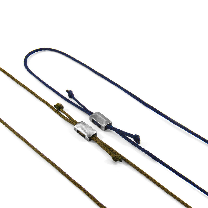Classic Grey Edward Silver and Rope SKINNY Bracelet
