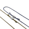 Navy Blue Edward Silver and Rope SKINNY Bracelet