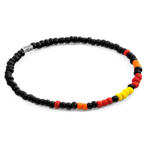 Yellow - Black Edgar Silver and Glass SKINNY Bracelet