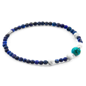 Blue Sodalite, White Howlite and Blue Turquoise Frederick Silver and Stone SKINNY Bracelet