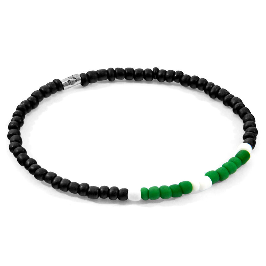 White - Black Henry Silver and Glass SKINNY Bracelet