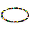 Black - Multicoloured Jack Silver and Glass SKINNY Bracelet
