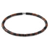 Brown - Black Noah Silver and Vinyl Disc SKINNY Bracelet
