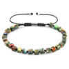 Multicoloured Imperial Jasper Ralph Silver and Stone SKINNY Macrame Bracelet