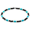 Blue Turquoise, White Agate and Black Ebony Wood Samuel Silver and Stone SKINNY Bracelet