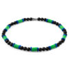 Green Turquoise, Blue Agate and Black Ebony Wood Samuel Silver and Stone SKINNY Bracelet