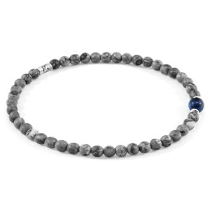 Grey Jasper and Blue Sodalite Walter Silver and Stone SKINNY Bracelet