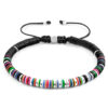 Multicoloured Kariba Silver and Vinyl Disc Macrame Bracelet