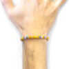 Orange Kivu Silver and Vinyl Disc Macrame Bracelet