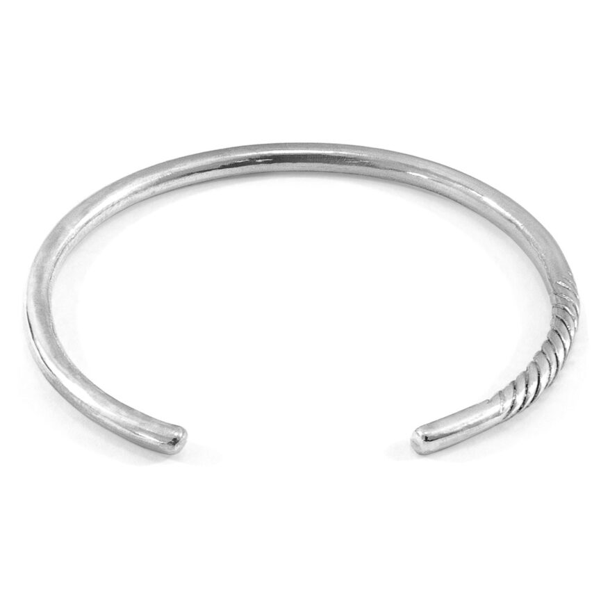 Byron Quarter Rope Wayfarer Silver Bangle