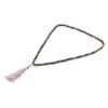 Brown Tigers Eye Luke Silver, Stone and Cotton Voile SKINNY Necklace x Wrap Bracelet