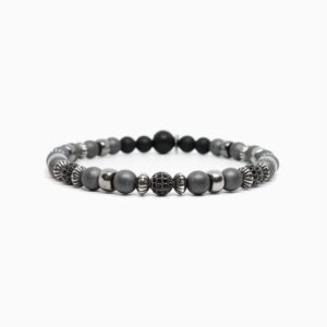 Hematite, Sterling Pave Beads