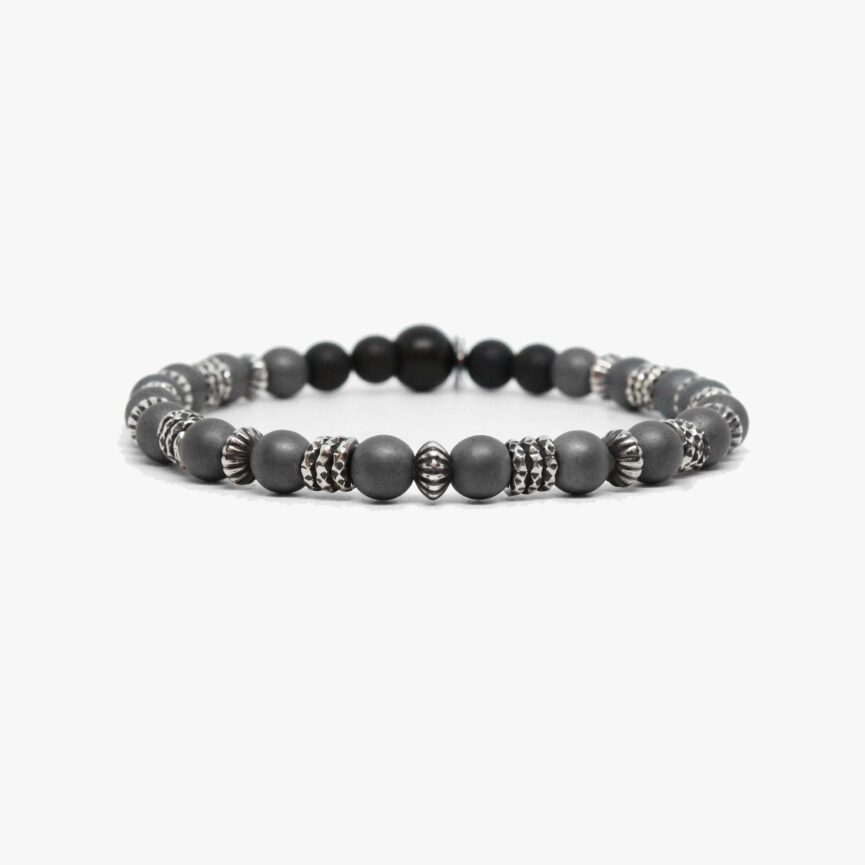 Hematite, Faceted Sterling Beads